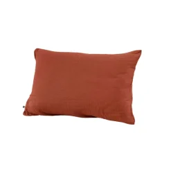 Taie d'oreiller en gaze de coton unie terracotta 50x70cm - Gaia