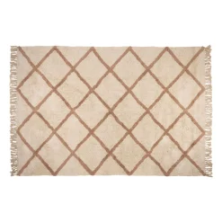 Tapis en coton blanc 230x160cm - Géométrique