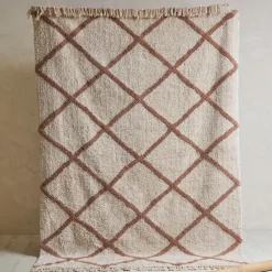 Tapis en coton blanc 230x160cm - Géométrique