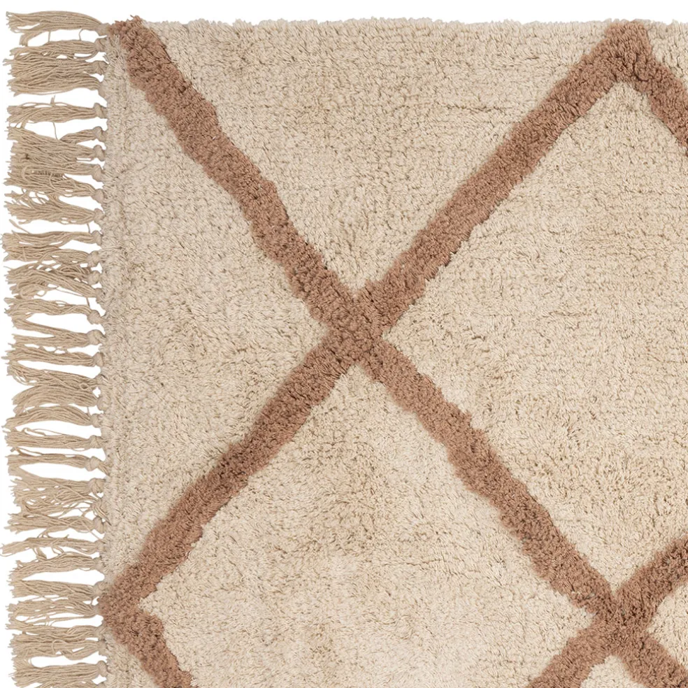 Tapis en coton blanc 230x160cm - Géométrique