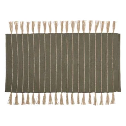 Tapis en coton et jute kaki 140x70cm - Kolore