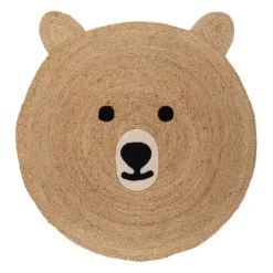 Tapis en jute et coton naturel ours 100x108cm - Sweetdream