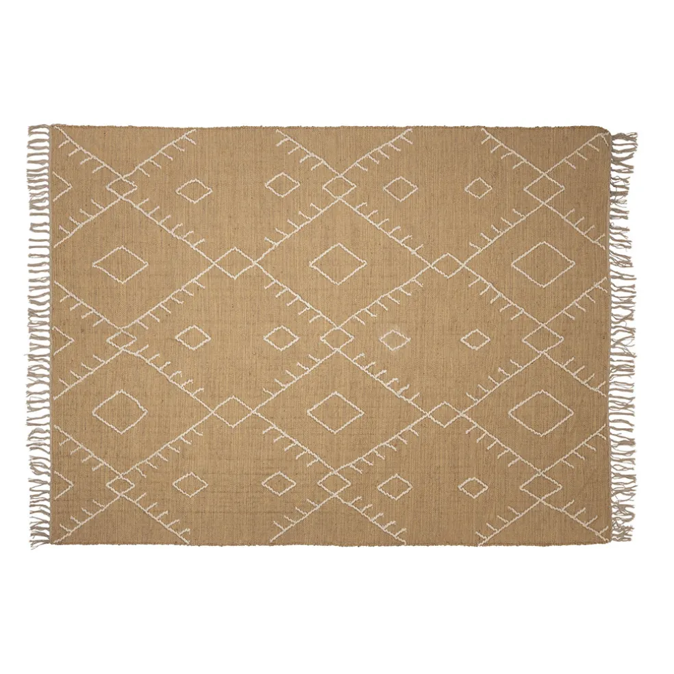 Tapis en jute et laine naturel 200x140cm - Urazia