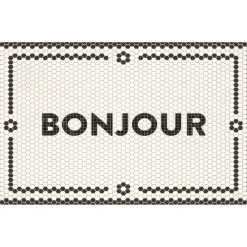 Tapis en vinyle bonjour 49.5x79cm
