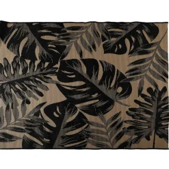 Tapis extérieur noir et naturel 120x180cm - Fleuri