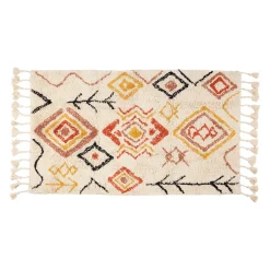 Tapis karres naturel et rouge 70x145cm