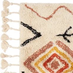 Tapis karres naturel et rouge 70x145cm