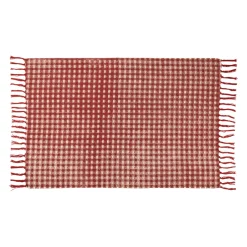 Tapis la campagne rouge 120x80cm en coton