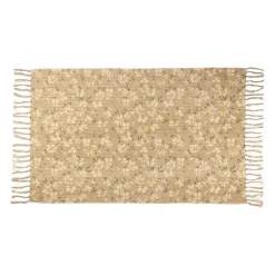 Tapis marguerite beige 120x80cm en coton