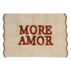 Tapis More amor en coton terracotta 90x60cm - Nomadea