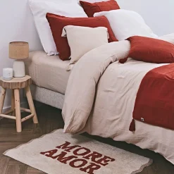 Tapis More amor en coton terracotta 90x60cm - Nomadea