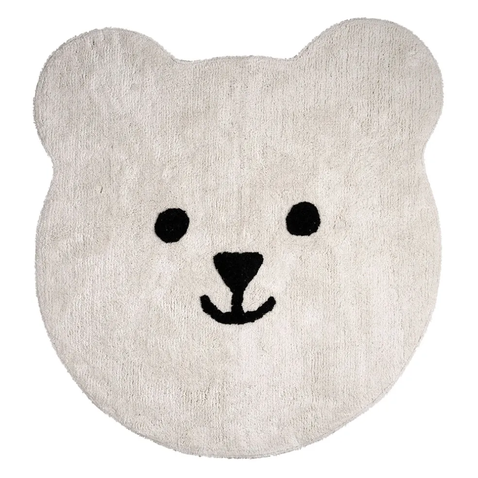 Tapis ours en coton blanc et noir - Songes