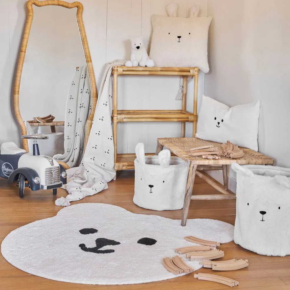 Tapis ours en coton blanc et noir - Songes
