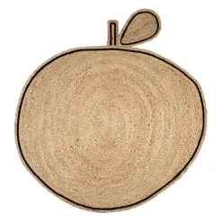 Tapis pomme en jute et coton naturel d100cm - Les fruits