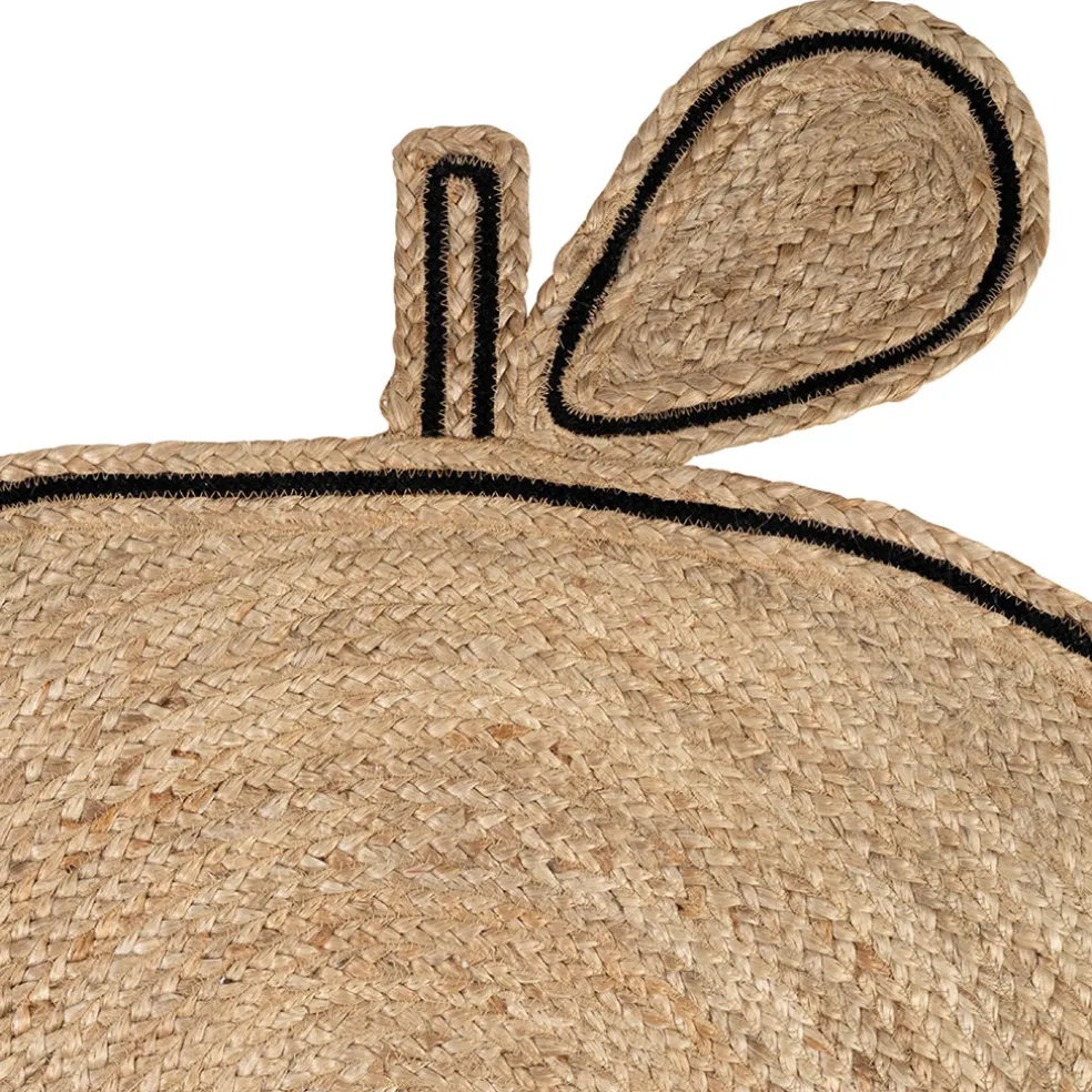 Tapis pomme en jute et coton naturel d100cm - Les fruits