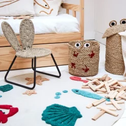 Tapis rond en coton tufté multicolore d92cm - Océan