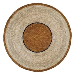Tapis rond en jonc de mer naturel d90cm - Boho