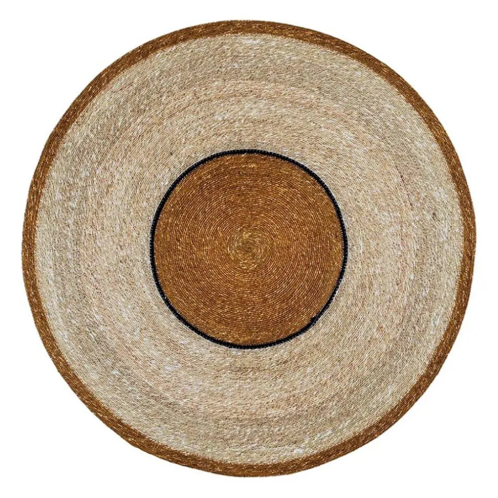 Tapis rond en jonc de mer naturel d90cm - Boho