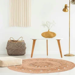 Tapis rond en jute ajoure d90cm