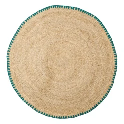 Tapis rond en jute et coton naturel d100cm - Patchuca