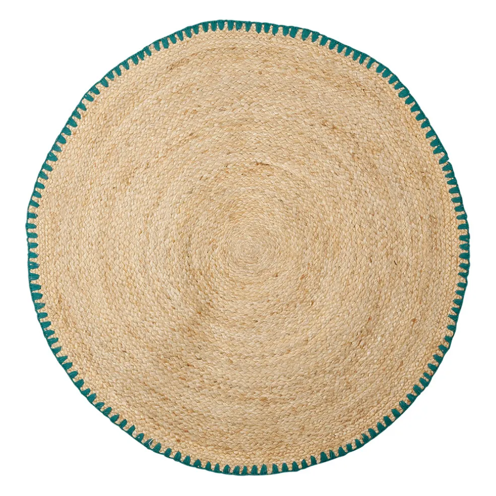 Tapis rond en jute et coton naturel d100cm - Patchuca