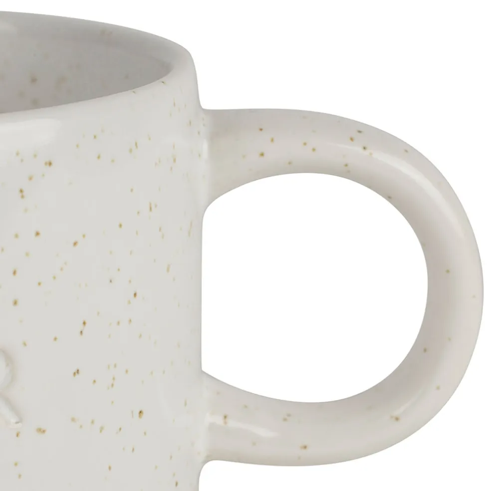 Tasse à thé amour en grès écru moucheté 30cl