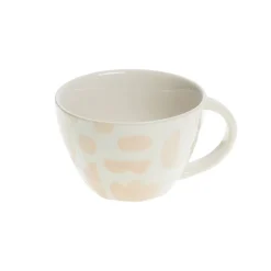 Tasse à thé en grès nude et blanc 40cl - Ohana