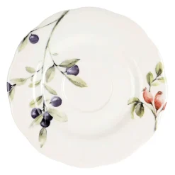 Tasse à thé et sous tasse en faïence blanche 22cl - Meredith