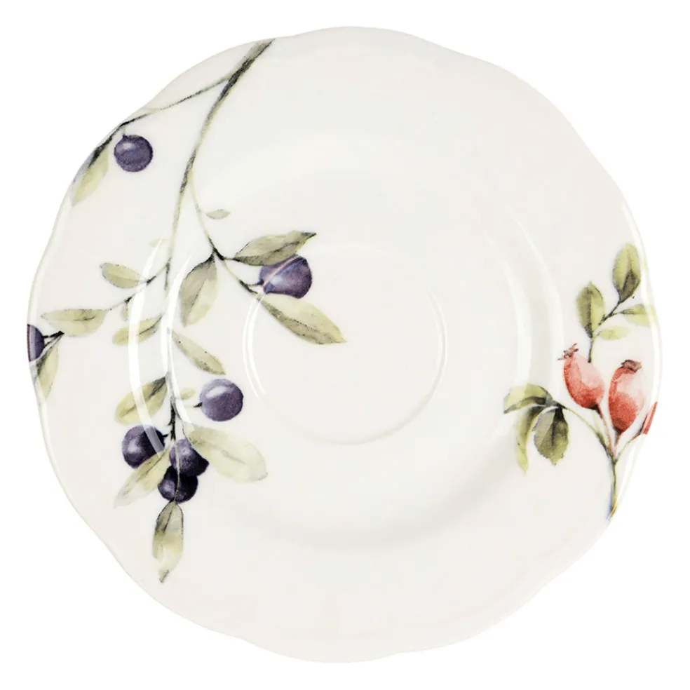 Tasse à thé et sous tasse en faïence blanche 22cl - Meredith