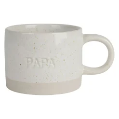 Tasse à thé papa en grès écru moucheté 30cl
