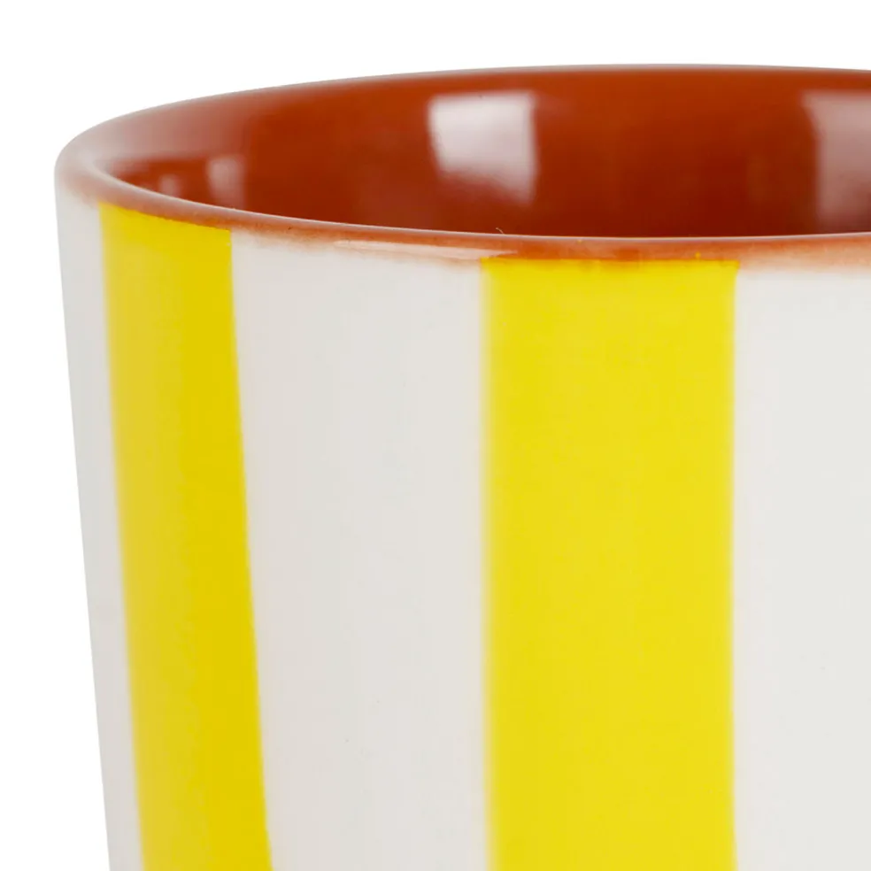 Tasse en grès rayée jaune et blanc 10cl - Alaria