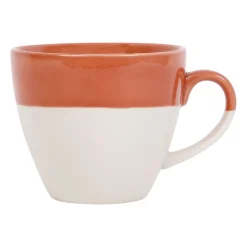 Tasse en grès terracotta et blanc - crakel
