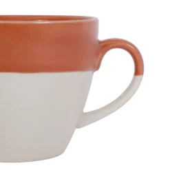 Tasse en grès terracotta et blanc - crakel