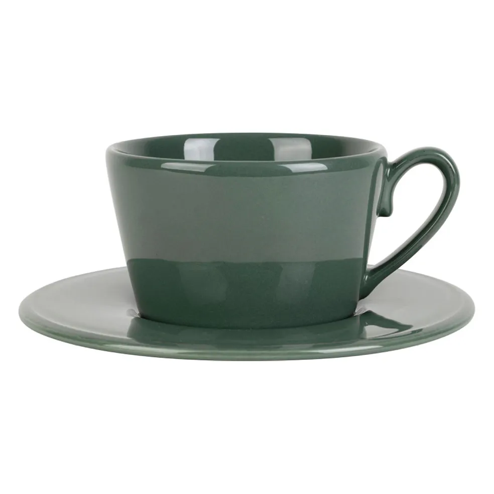 Tasse et sous tasse en faïence romarin 37.5cl - Constance
