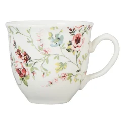 Tasse et sous-tasse en faïence multicolore - p'tites fleurs