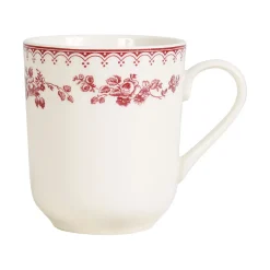 Tasse haute en faïence blanchet et rouge 34cl - faustine