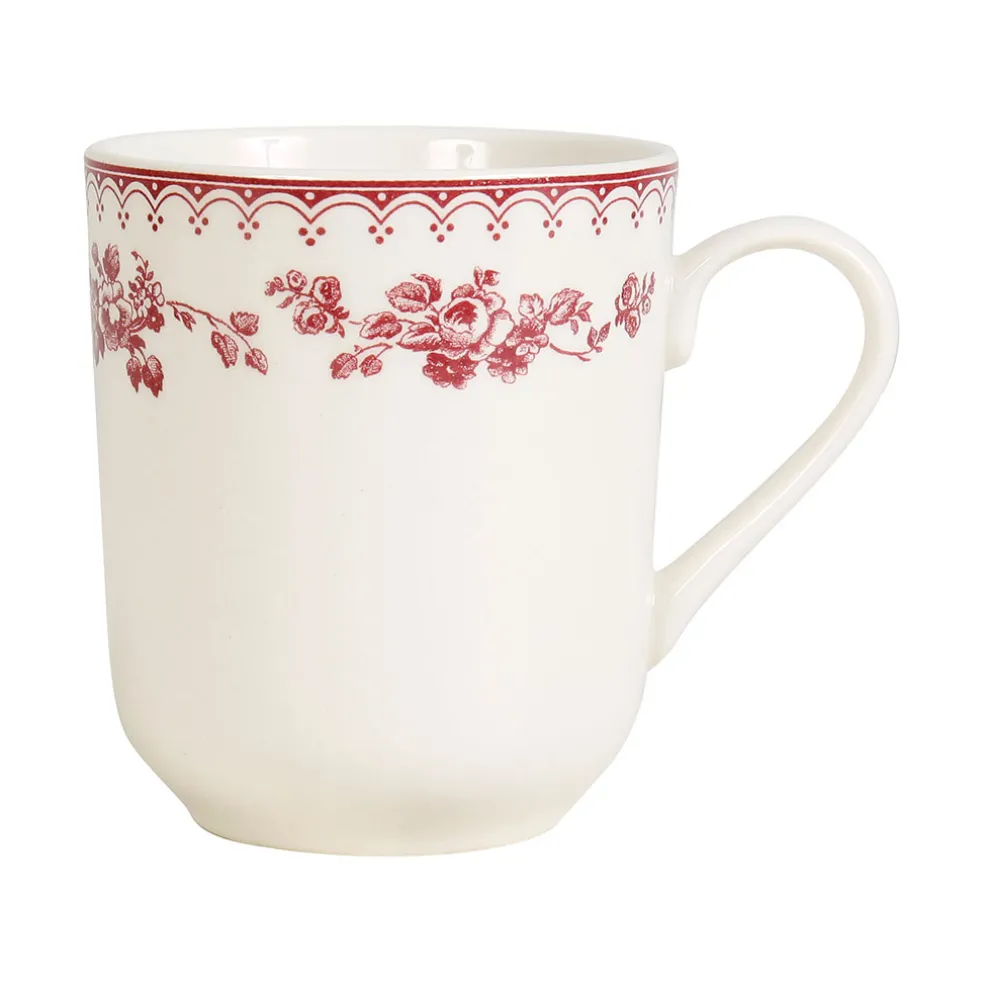 Tasse haute en faïence blanchet et rouge 34cl - faustine