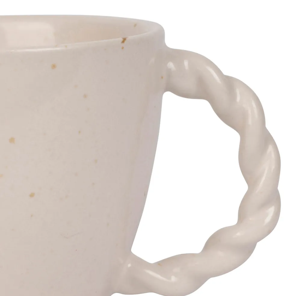 Tasse moucheté en grès blanc 33cl - Organic