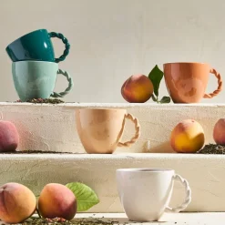 Tasse moucheté en grès blanc 33cl - Organic