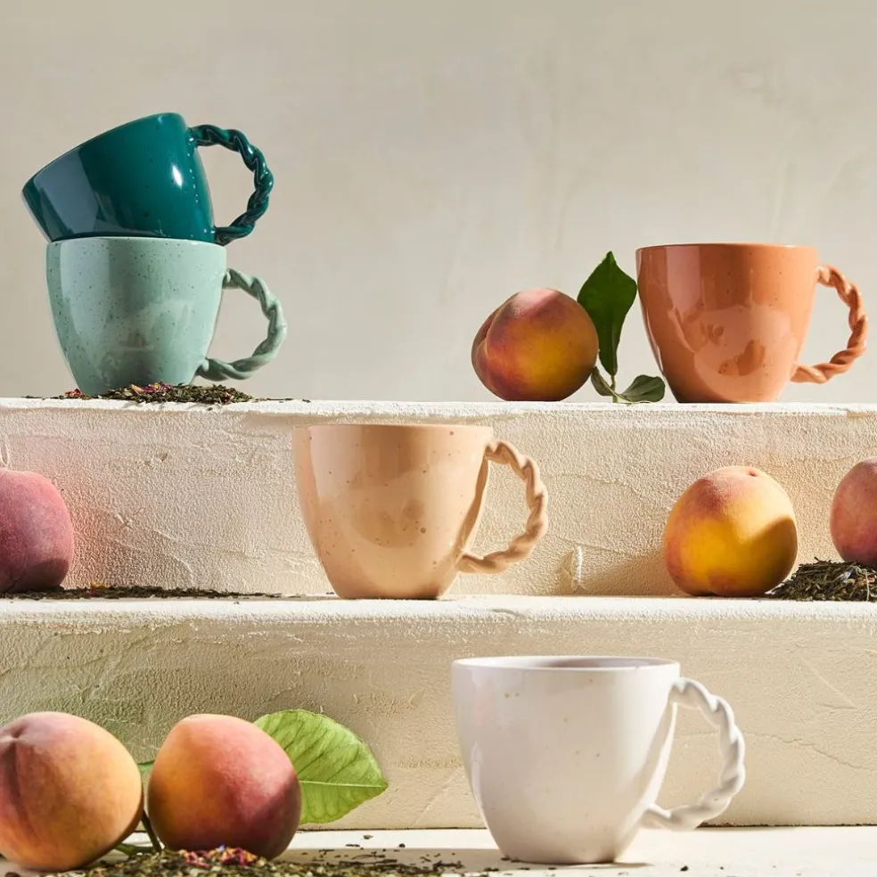 Tasse moucheté en grès nude 33cl - Organic