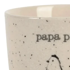 Tasse Papa en grès blanc moucheté 15cl - La Ferme