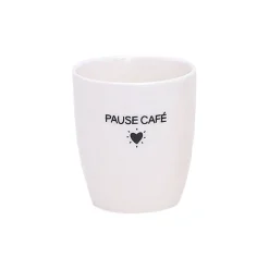 Tasse Pause café en céramique blanc 18cl