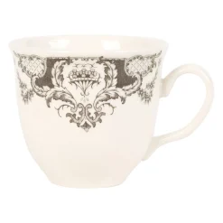 Tasse thé et sous-tasse en faïence gris - clothilde