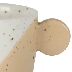 Tasses à café x4 en grès sauge et nude moucheté 14cl - Aurore