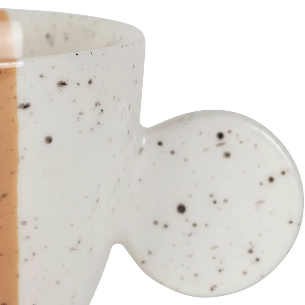 Tasses à thé x2 en grès sauge et nude moucheté 30cl - Aurore