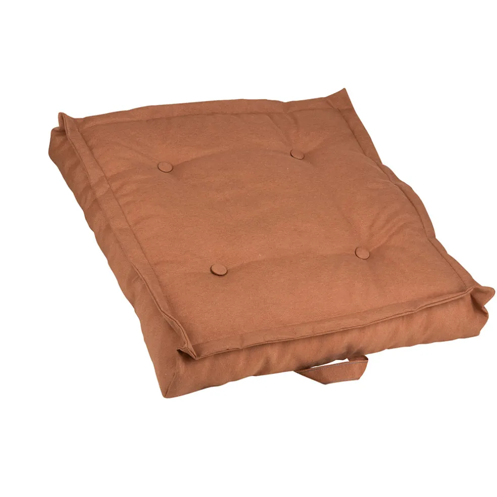 Tatami d'extérieur en coton terracotta 66x66cm - Colors