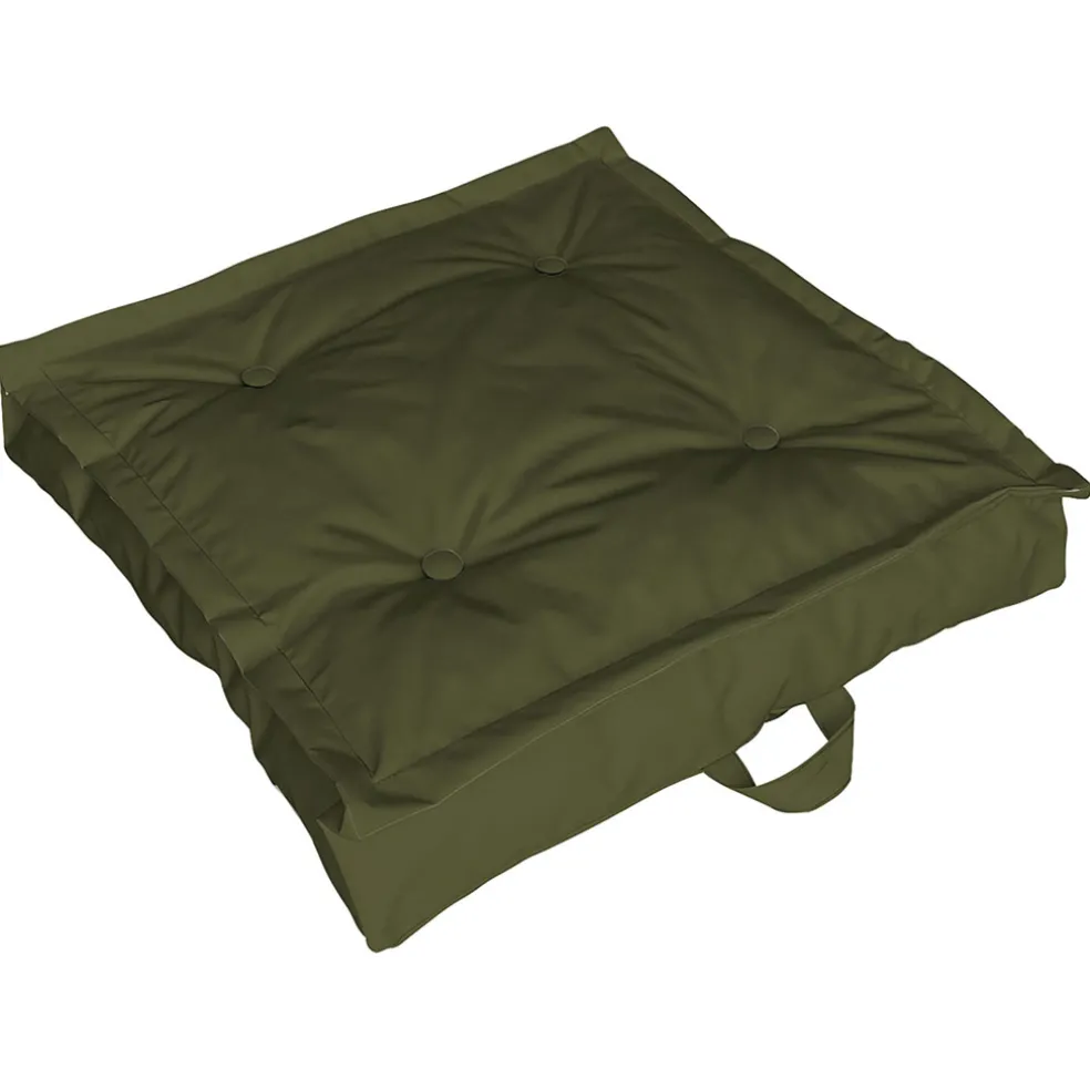 Tatami extérieur en coton vert 66x66cm - Colors