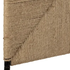 Tete lit en jute naturel et fer noir 160x98cm - Maderia