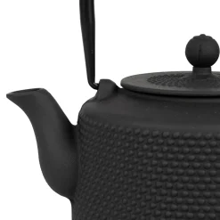 Theiere en fonte noir avec anse corde - point