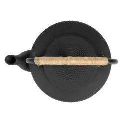 Theiere en fonte noir avec anse corde - point